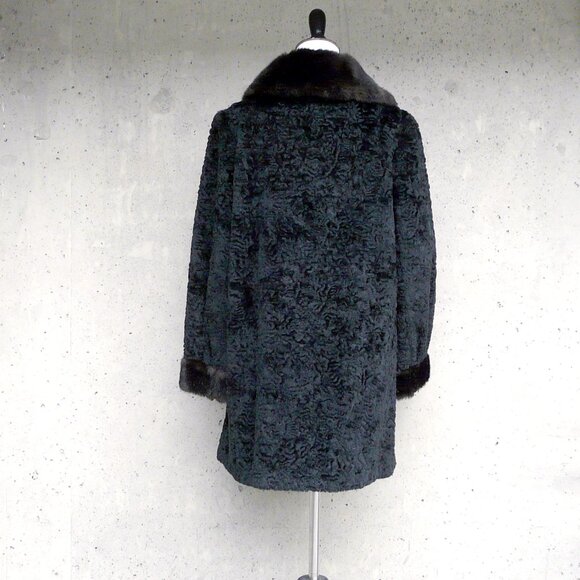Vintage Dubrowsky & Joseph faux fur Persian / curly lamb coat / jacket, SM-MED - Picture 4 of 10